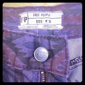 Free People Aztec Tribal Jeans sz 28